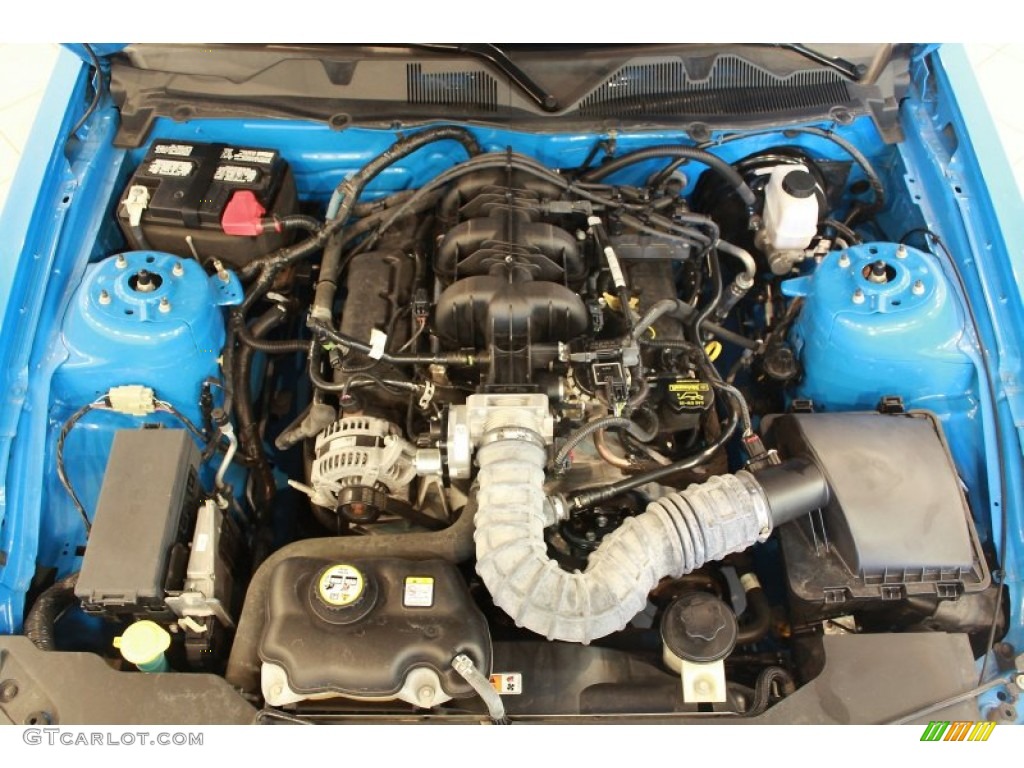 2010 Mustang V6 Premium Coupe - Grabber Blue / Charcoal Black photo #16