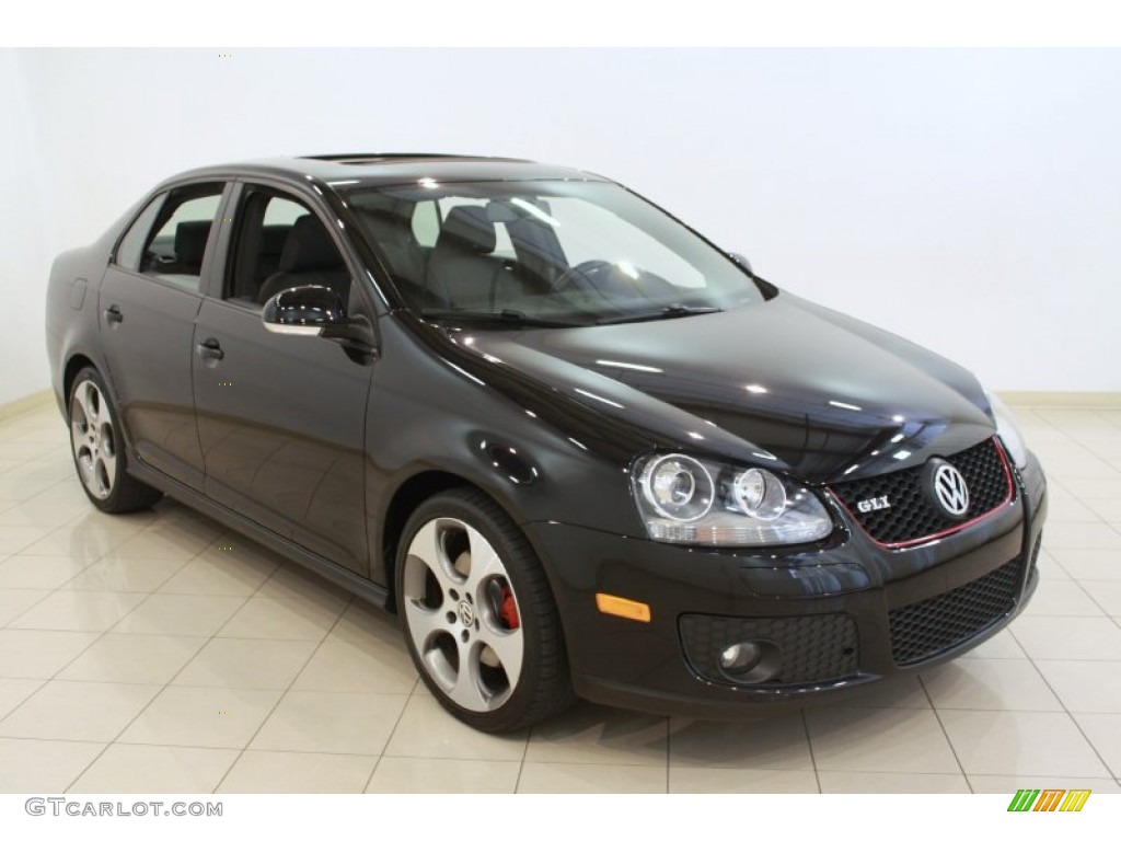 2009 GLI Sedan - Deep Black Metallic / Interlagos Black Cloth photo #1