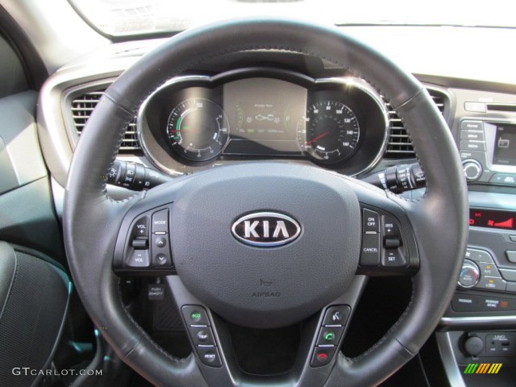 2011 Kia Optima Hybrid Black Steering Wheel Photo #68150787