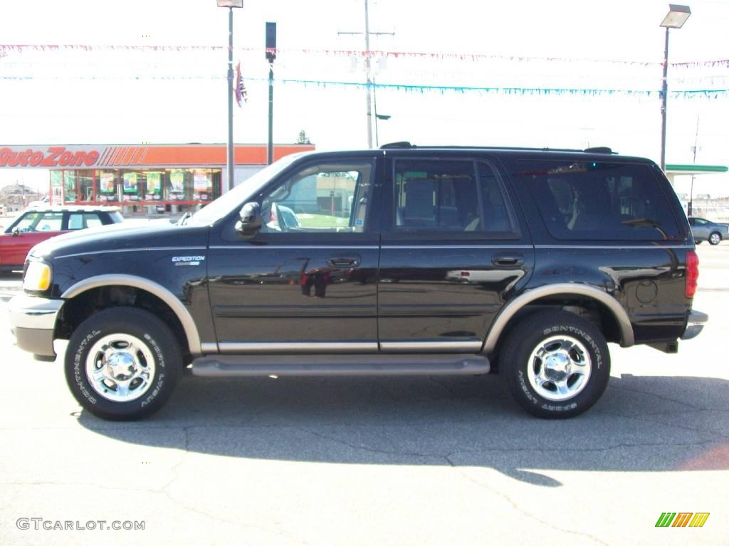 2001 Expedition Eddie Bauer 4x4 - Black Clearcoat / Medium Parchment photo #2