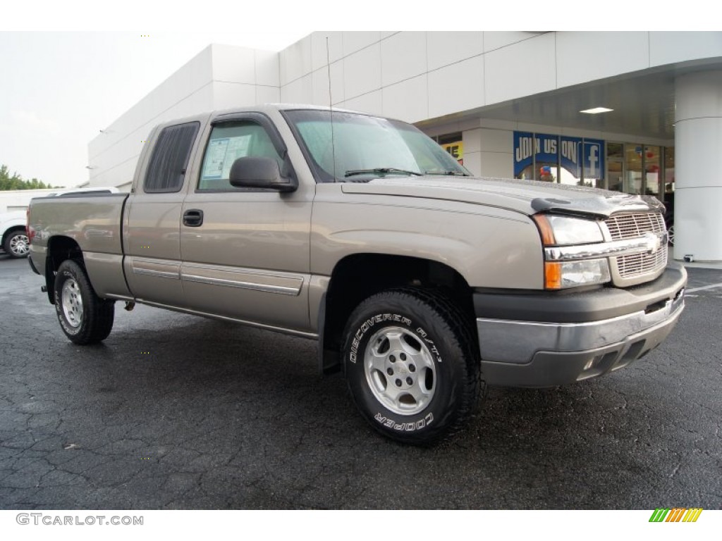 2003 Silverado 1500 LS Extended Cab 4x4 - Light Pewter Metallic / Dark Charcoal photo #1