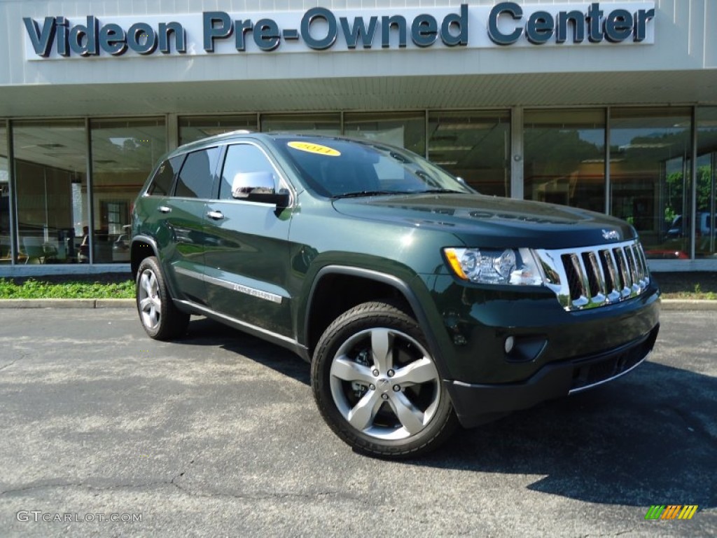 2011 Grand Cherokee Overland 4x4 - Natural Green Pearl / Black photo #1