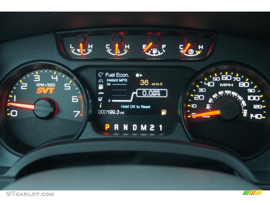 2012 Ford F150 SVT Raptor SuperCrew 4x4 Gauges Photo #68156313