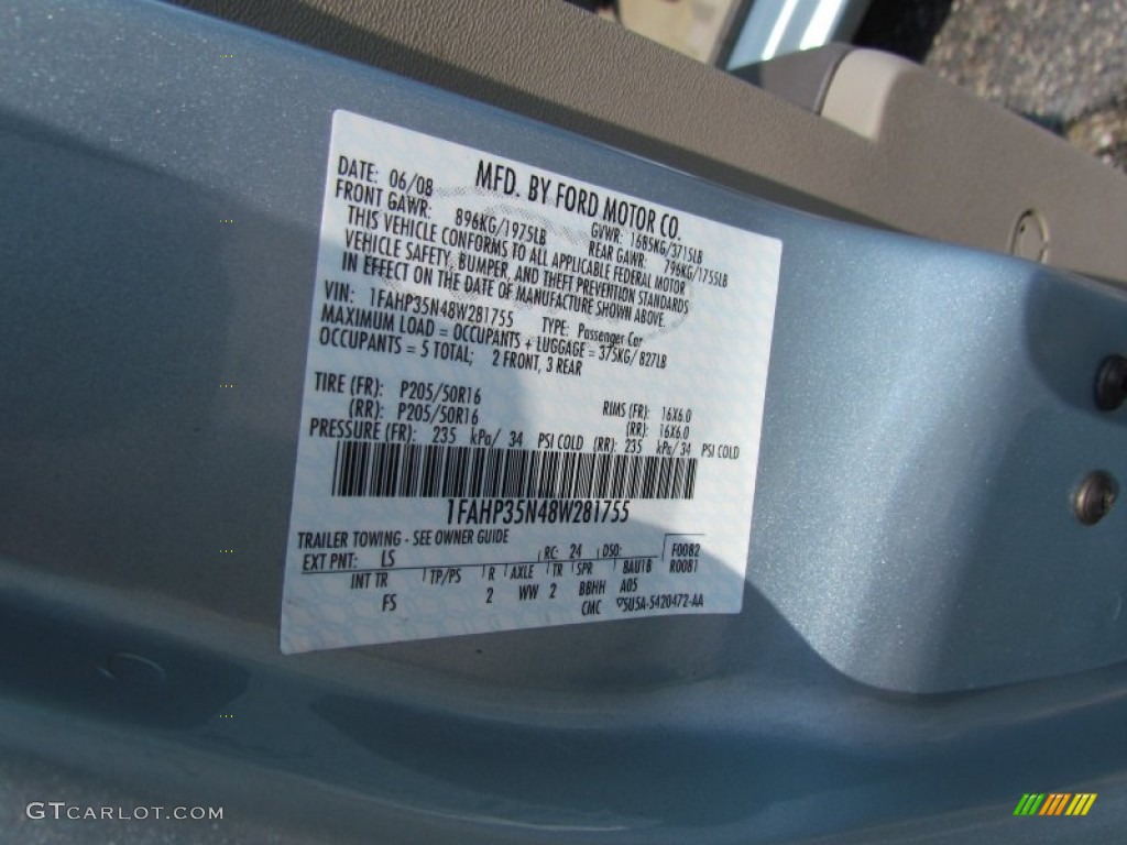 2008 Focus SE Sedan - Light Ice Blue Metallic / Medium Stone photo #11