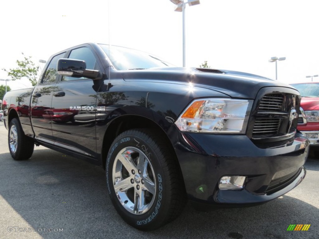 2012 Ram 1500 Sport Quad Cab - True Blue Pearl / Dark Slate Gray photo #4