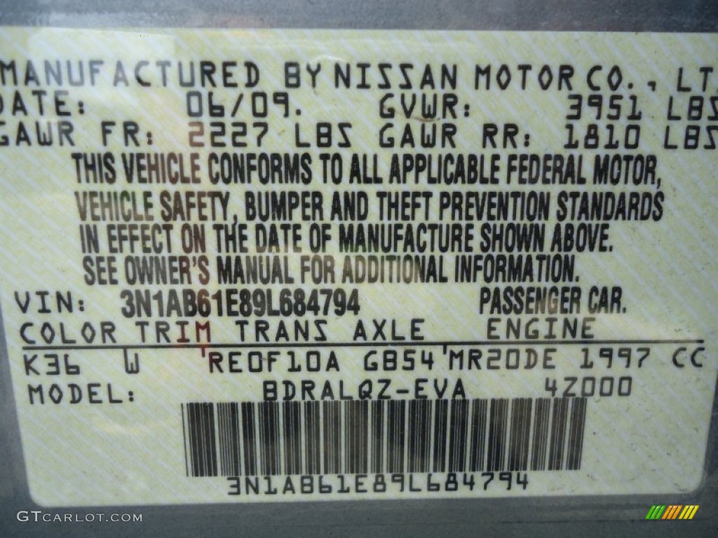 2009 Sentra 2.0 - Magnetic Gray / Charcoal photo #28