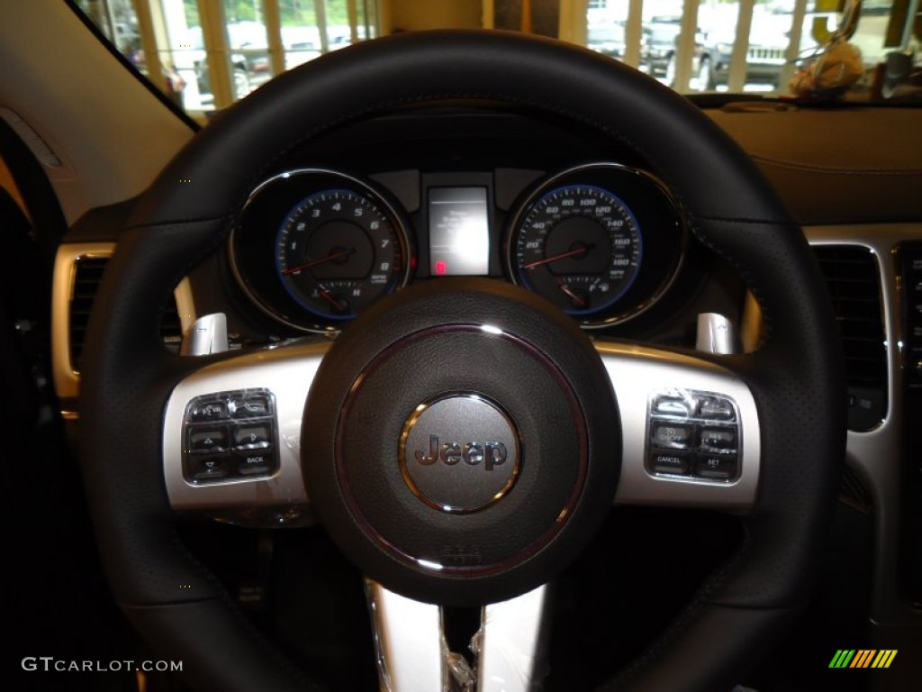 2012 Jeep Grand Cherokee SRT8 4x4 SRT Black Steering Wheel Photo #68162094