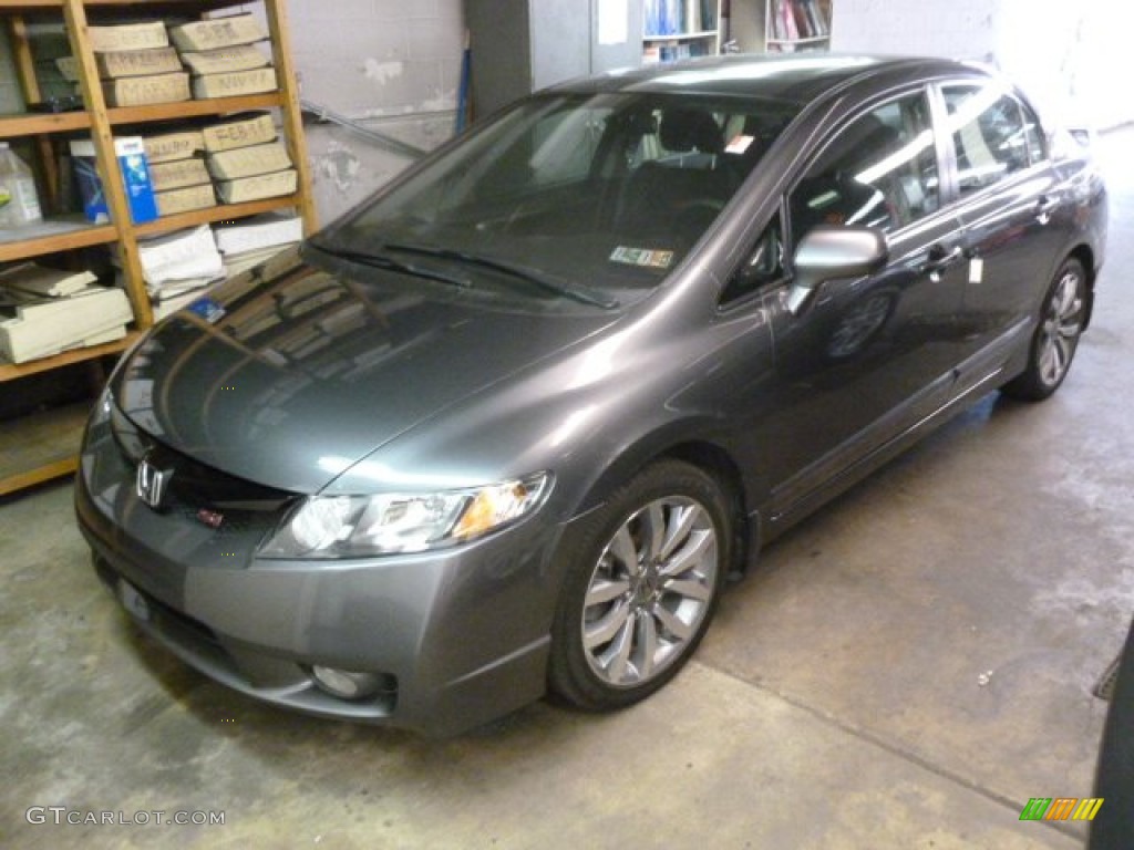 2009 Civic Si Sedan - Polished Metal Metallic / Black photo #1