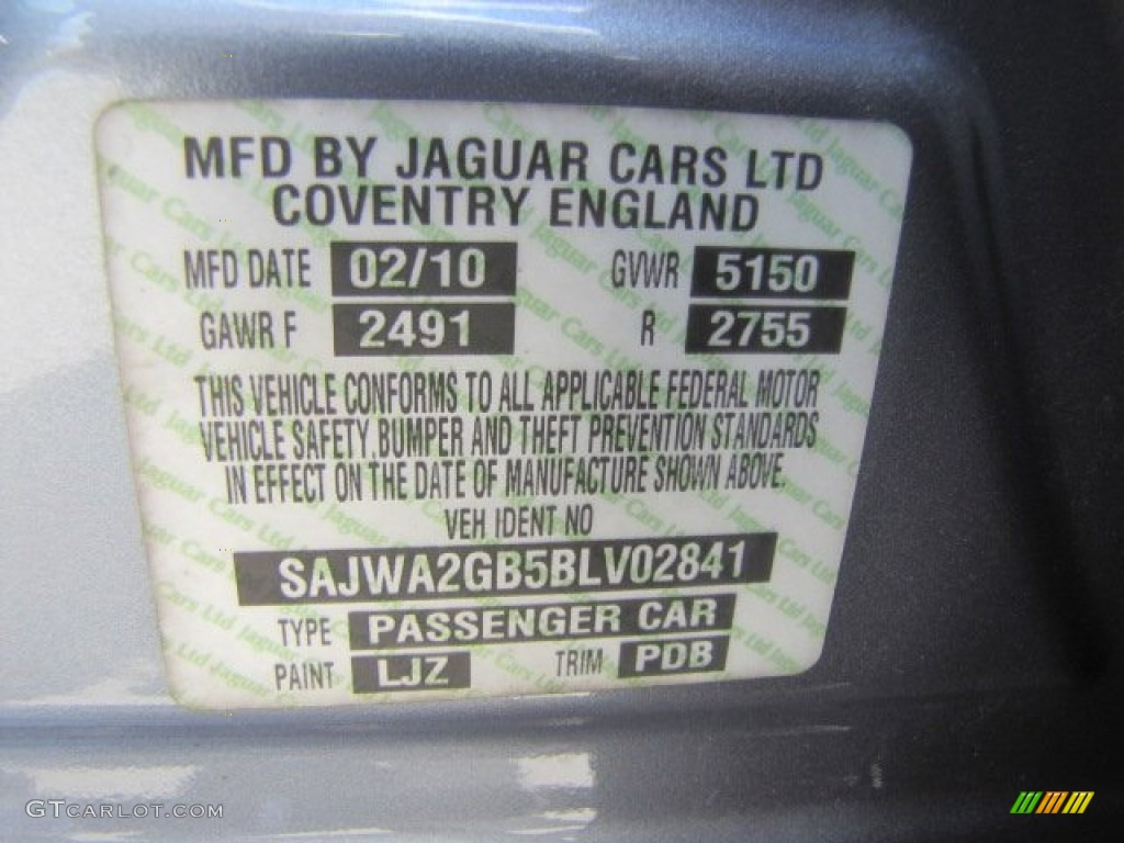 2011 XJ Color Code LJZ for Lunar Grey Metallic Photo #68164065