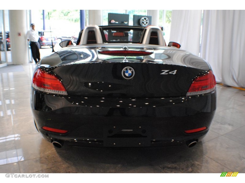 2010 Z4 sDrive35i Roadster - Black Sapphire Metallic / Coral Red photo #5