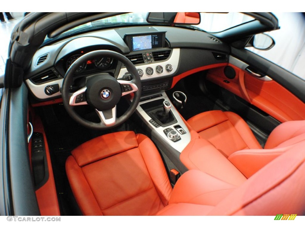 2010 Z4 sDrive35i Roadster - Black Sapphire Metallic / Coral Red photo #15