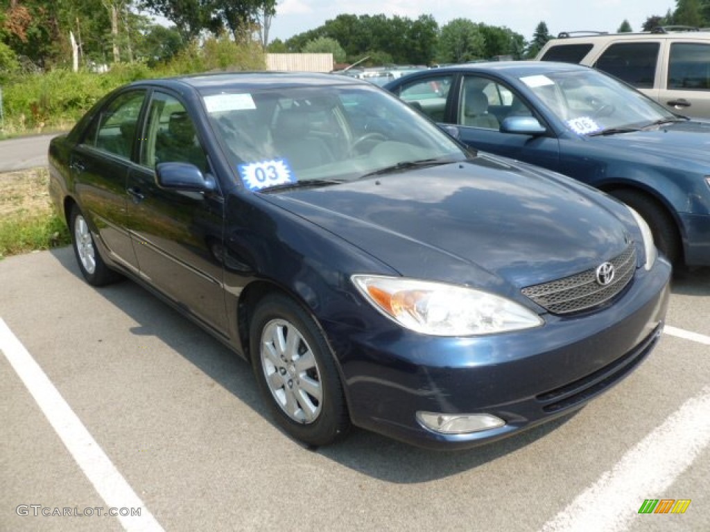 2003 Camry XLE V6 - Catalina Blue Metallic / Stone photo #1