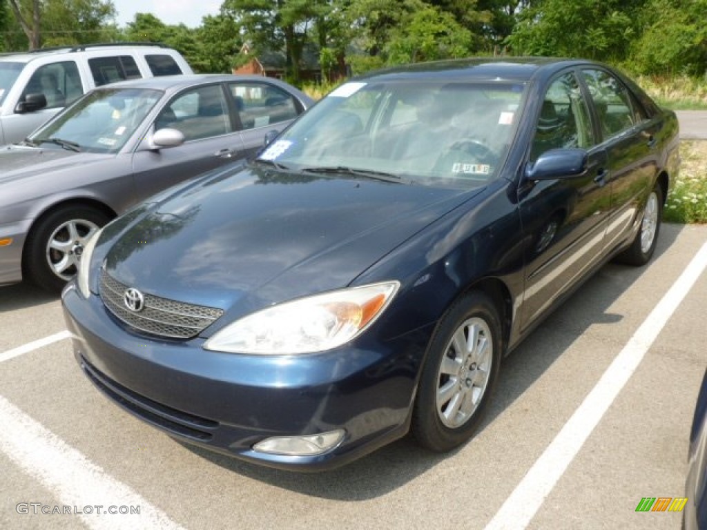 2003 Camry XLE V6 - Catalina Blue Metallic / Stone photo #3