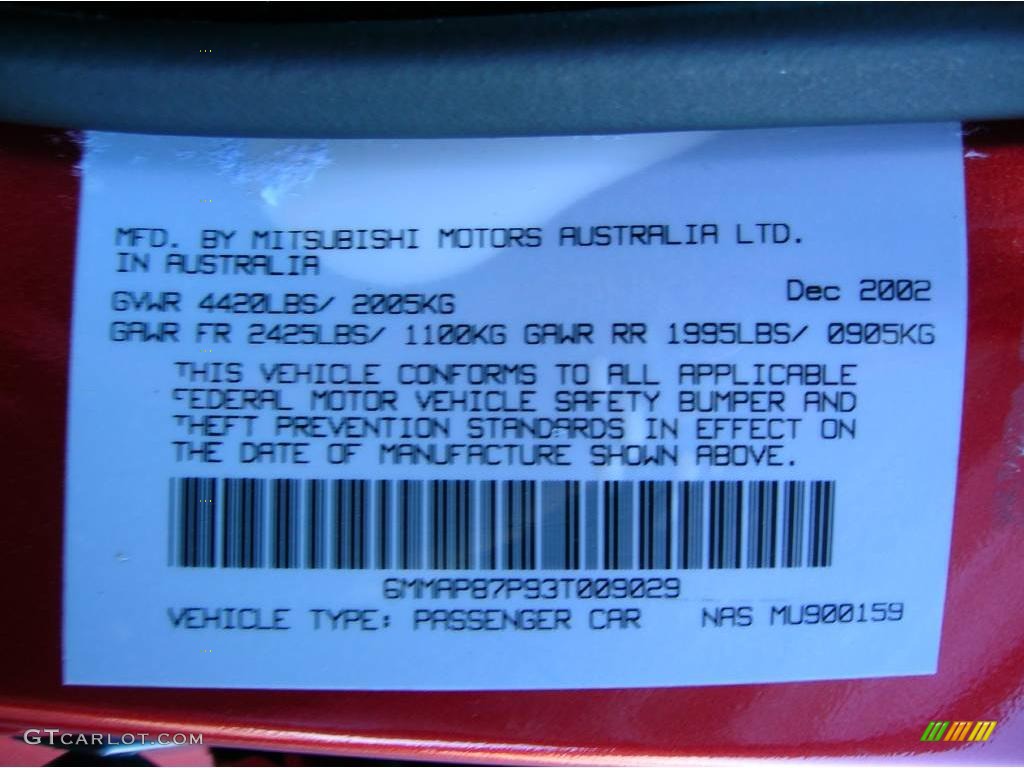 2003 Diamante VR-X Sedan - Tuscany Red Pearl / Black Callisto photo #13