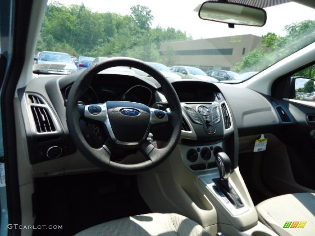 2012 Focus SE Sedan - Frosted Glass Metallic / Stone photo #10