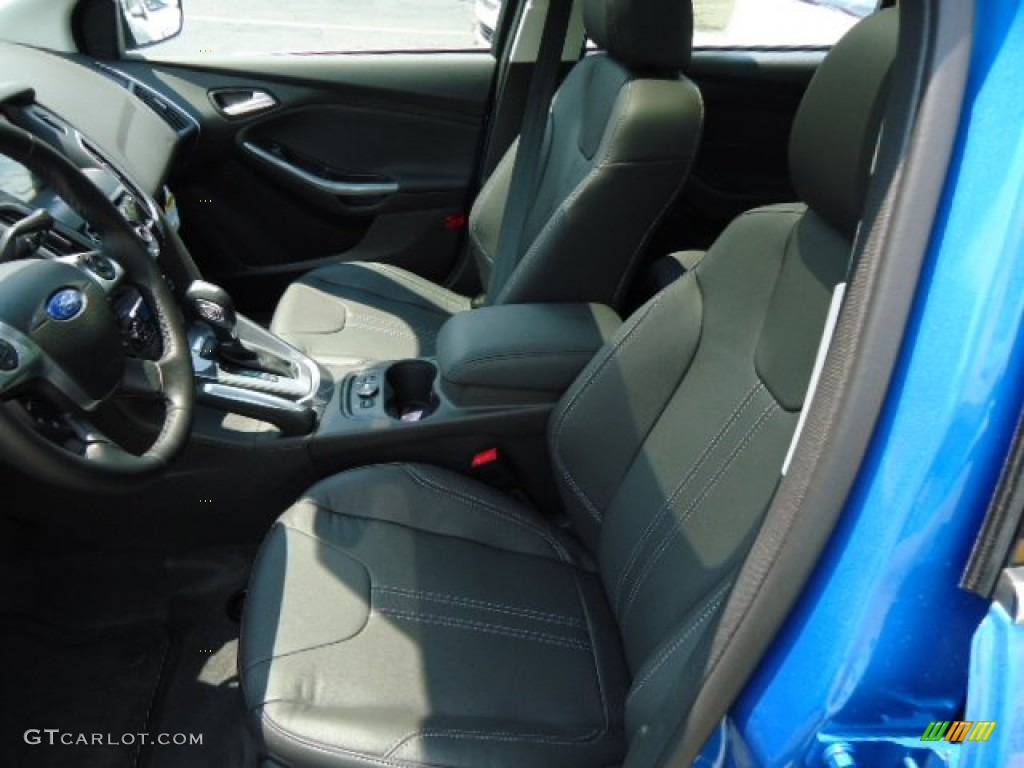 Charcoal Black Leather Interior 2012 Ford Focus Titanium Sedan Photo #68166345