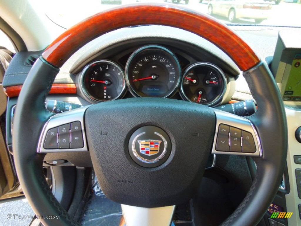 2008 Cadillac CTS Sedan Ebony Steering Wheel Photo #68166504