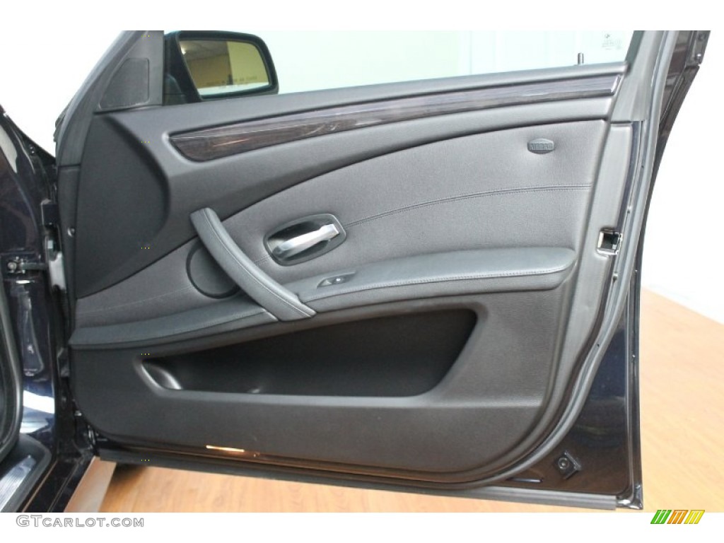 2010 BMW 5 Series 535i Sedan Black Door Panel Photo #68171577