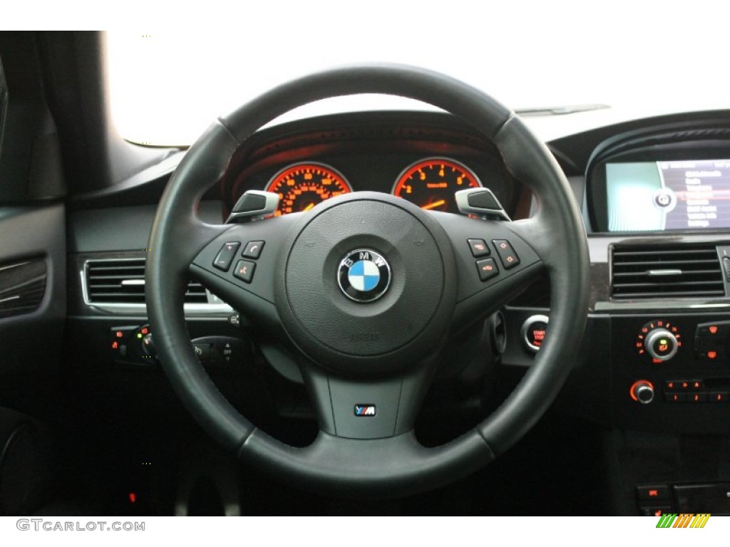 2010 BMW 5 Series 535i Sedan Black Steering Wheel Photo #68171730