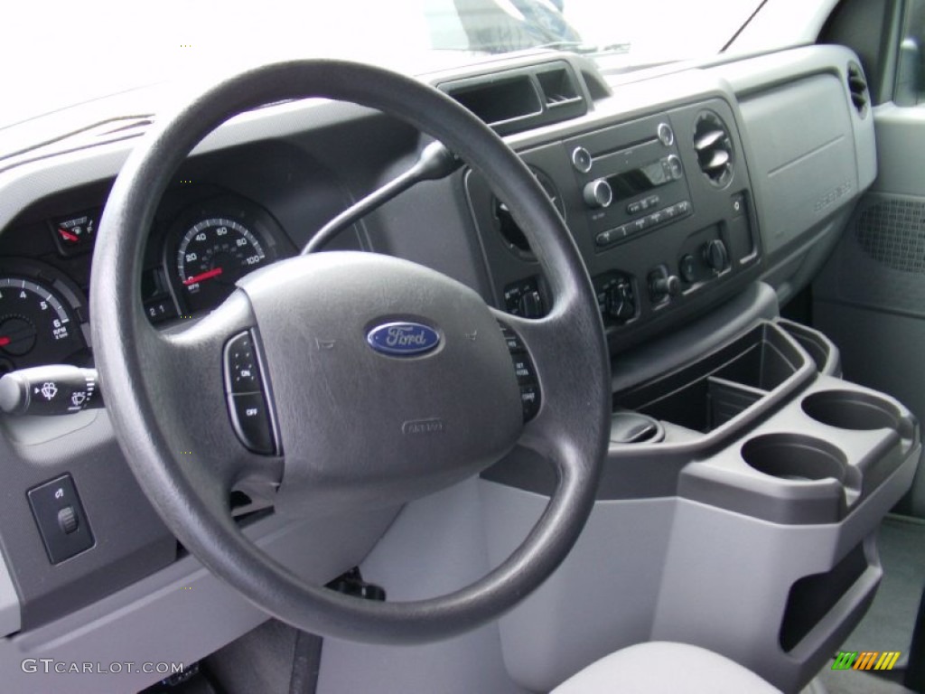 2011 Ford E Series Van E350 XLT Extended Passenger Medium Flint Steering Wheel Photo #68174388