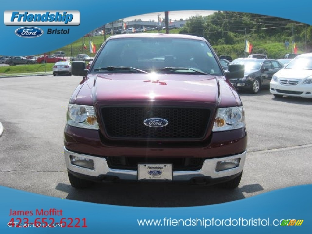 2005 F150 XLT SuperCab 4x4 - Dark Toreador Red Metallic / Medium Flint Grey photo #3