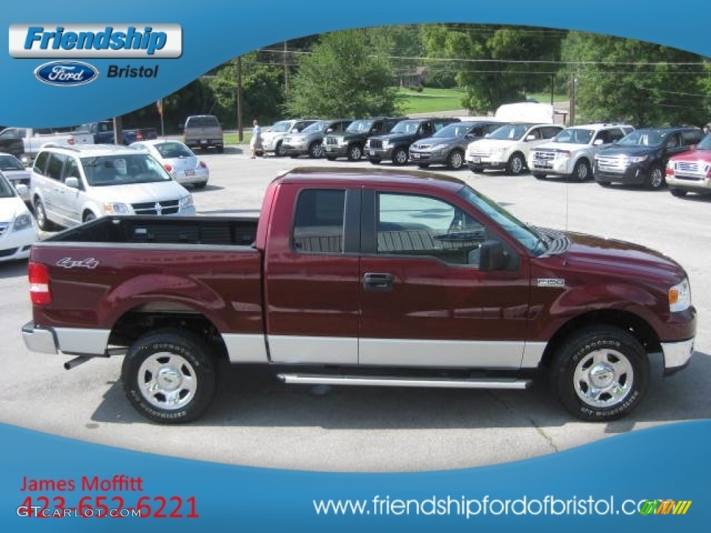 2005 F150 XLT SuperCab 4x4 - Dark Toreador Red Metallic / Medium Flint Grey photo #5