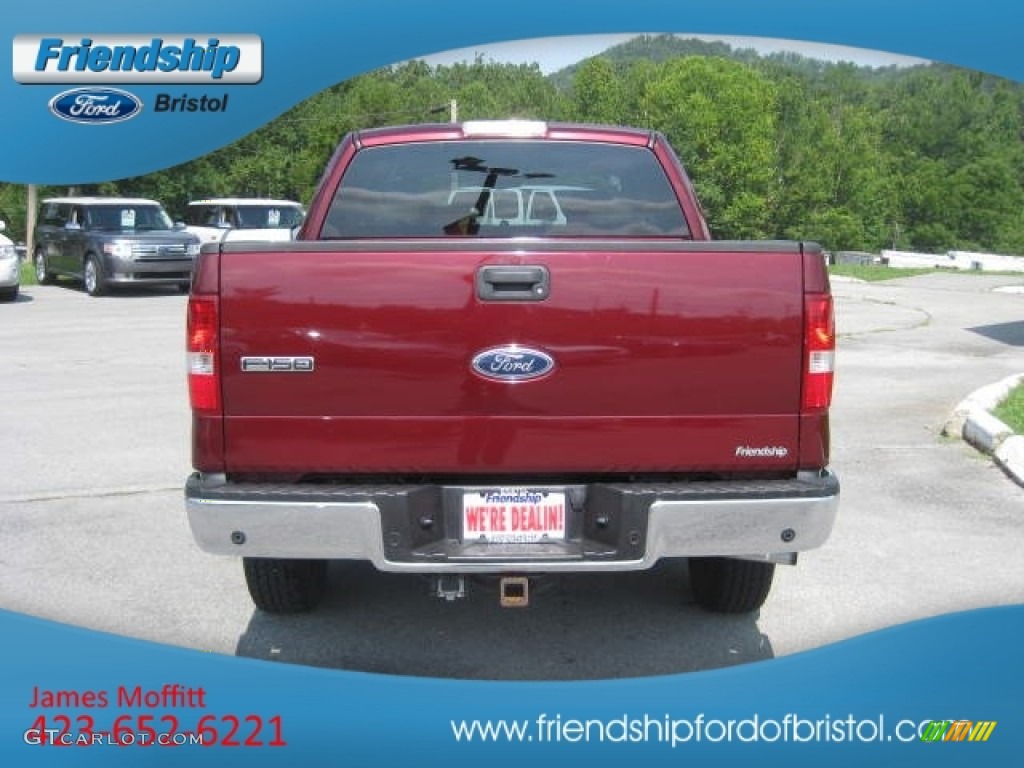 2005 F150 XLT SuperCab 4x4 - Dark Toreador Red Metallic / Medium Flint Grey photo #7