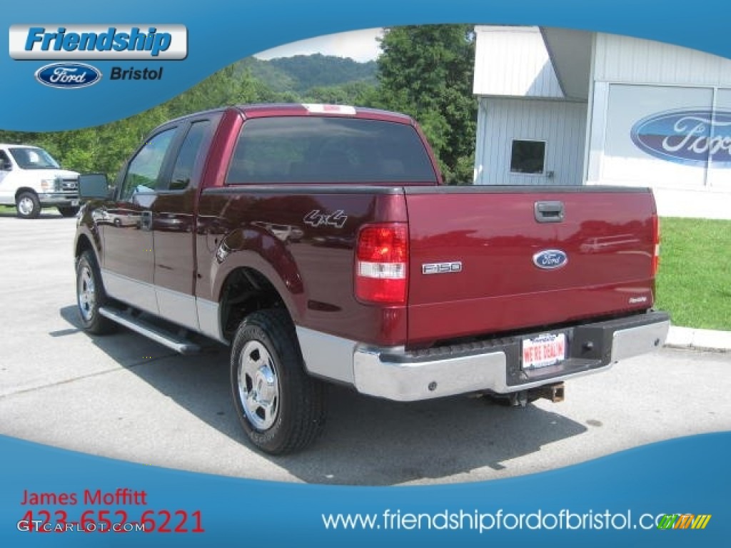 2005 F150 XLT SuperCab 4x4 - Dark Toreador Red Metallic / Medium Flint Grey photo #8