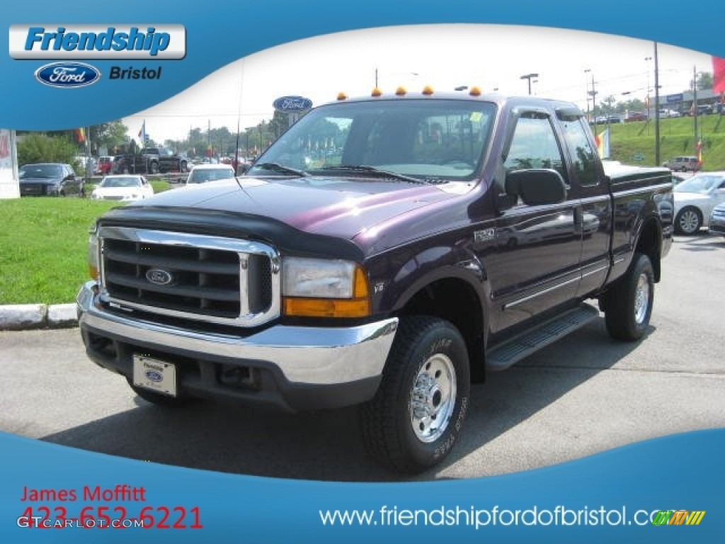 1999 F250 Super Duty XLT Extended Cab 4x4 - Thistle Purple Pearl / Medium Graphite photo #2