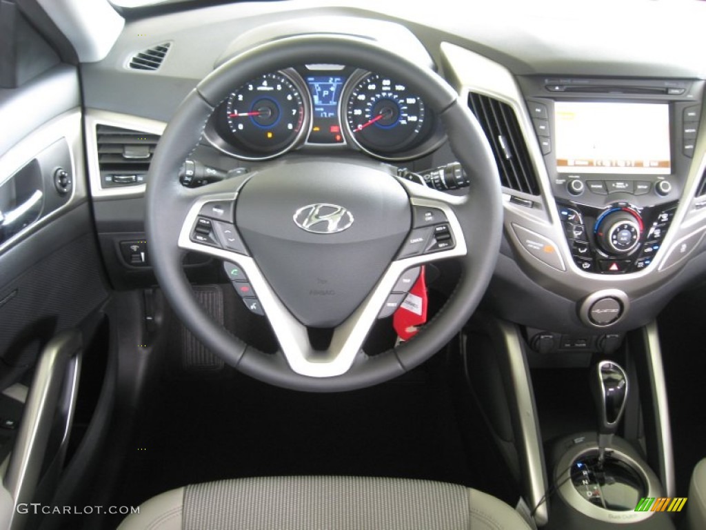 2013 Hyundai Veloster Standard Veloster Model Gray Dashboard Photo #68176581