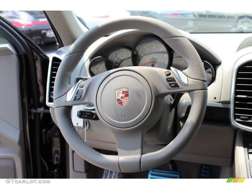 2012 Porsche Cayenne S Platinum Grey Steering Wheel Photo #68178087