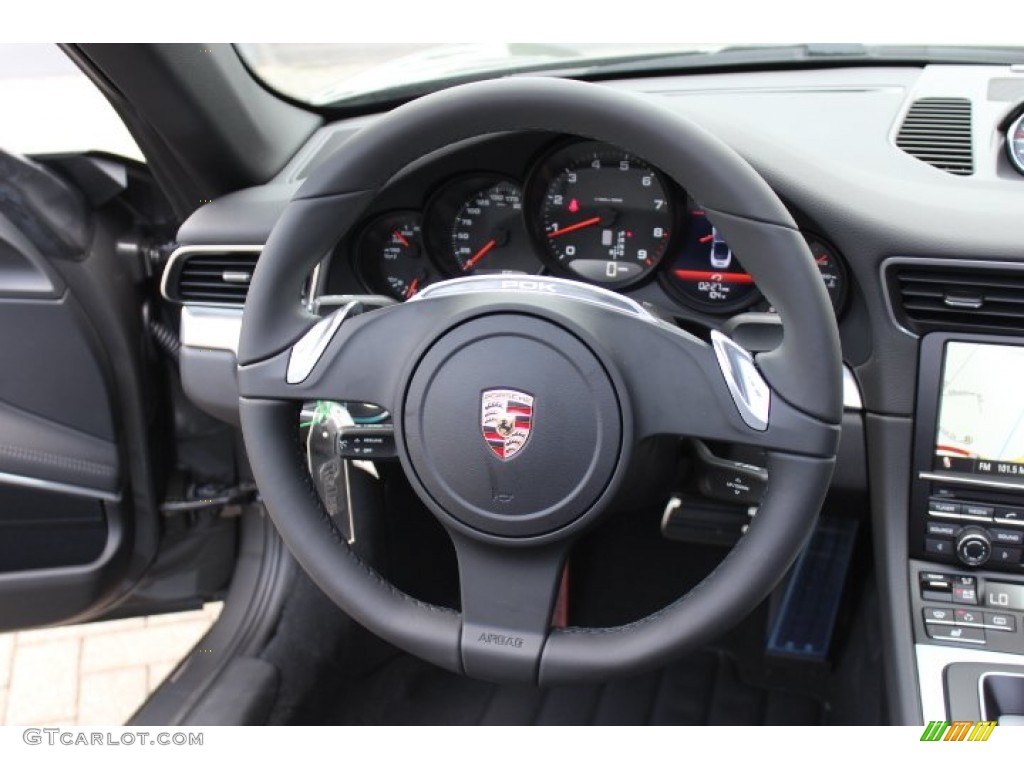 2012 Porsche New 911 Carrera Cabriolet Black Steering Wheel Photo #68178726