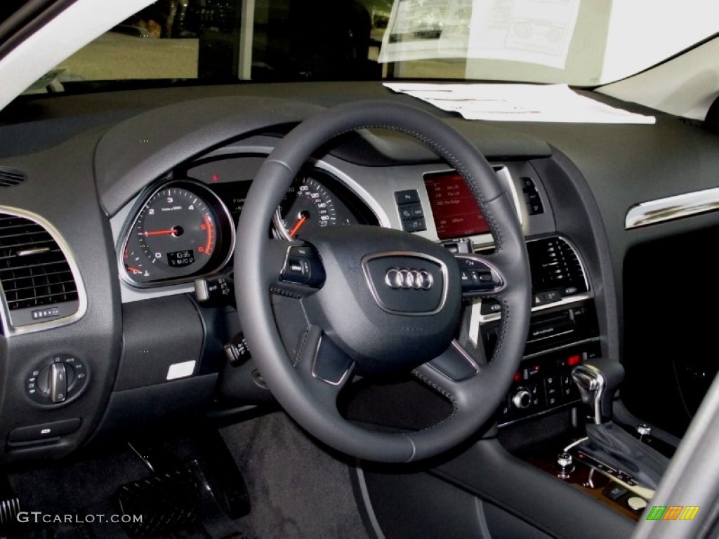 2012 Audi Q7 3.0 TDI quattro Black Steering Wheel Photo #68178888