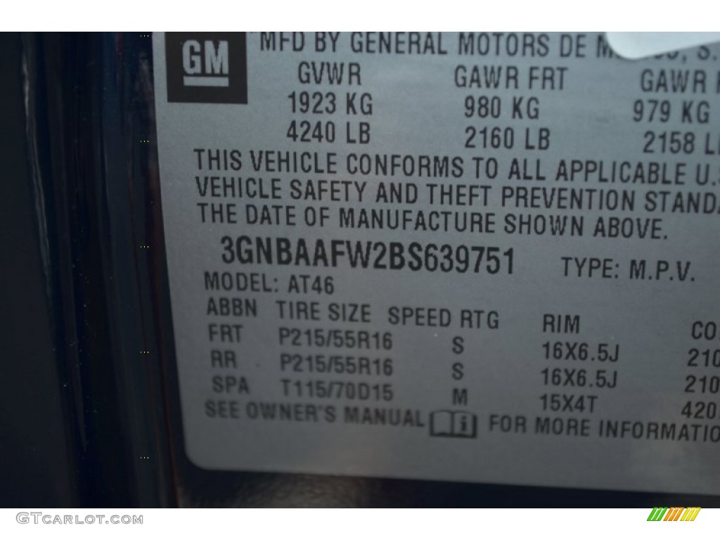 2011 HHR LS - Imperial Blue Metallic / Gray photo #28