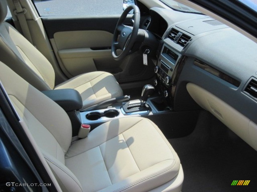 2012 Fusion SEL V6 AWD - Steel Blue Metallic / Camel photo #4