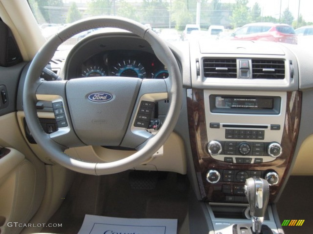 2012 Fusion SEL V6 AWD - Steel Blue Metallic / Camel photo #5