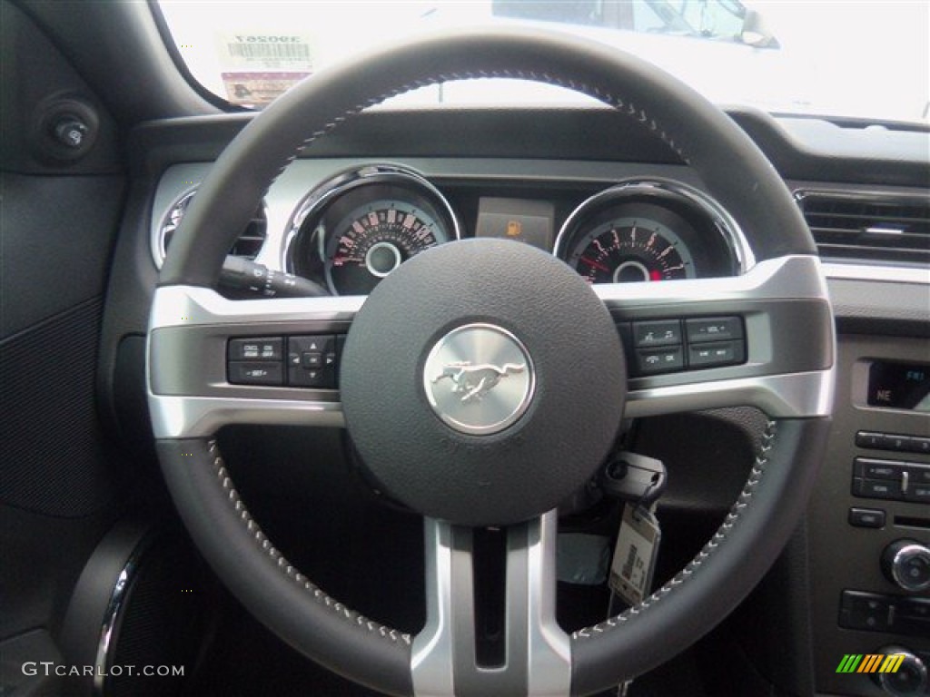 2013 Ford Mustang GT Premium Coupe Stone Steering Wheel Photo #68182140