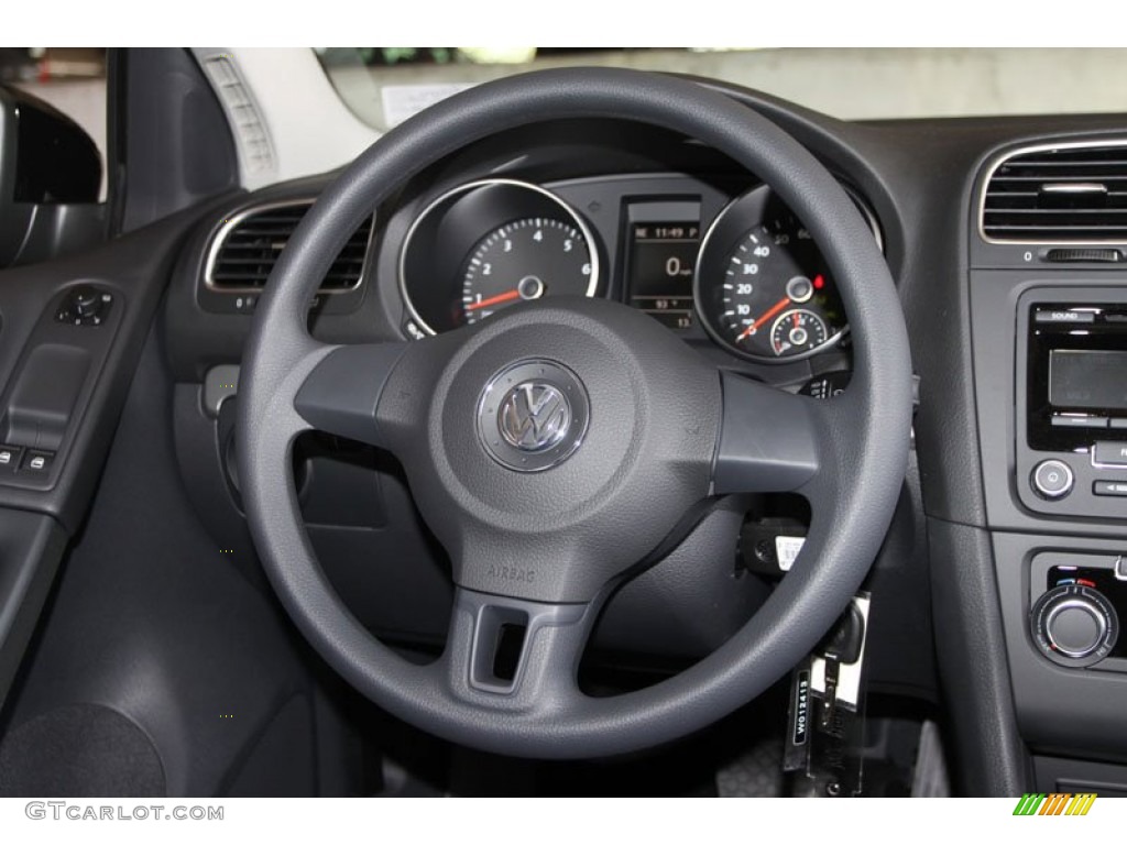 2013 Volkswagen Golf 2 Door Titan Black Steering Wheel Photo #68182983