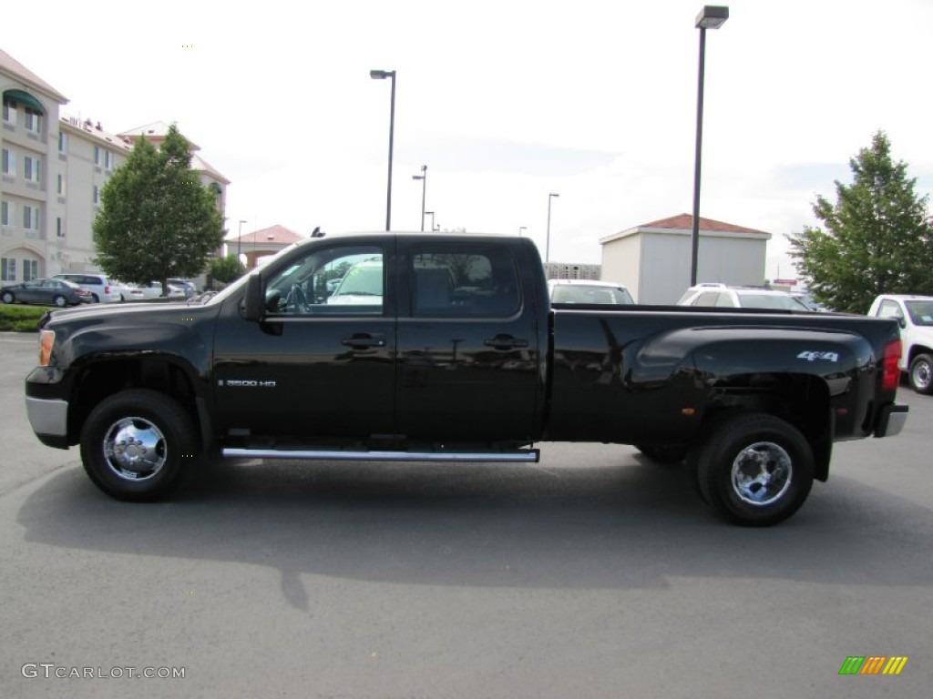 Onyx Black 2009 GMC Sierra 3500HD SLT Crew Cab 4x4 Dually Exterior Photo #68183103