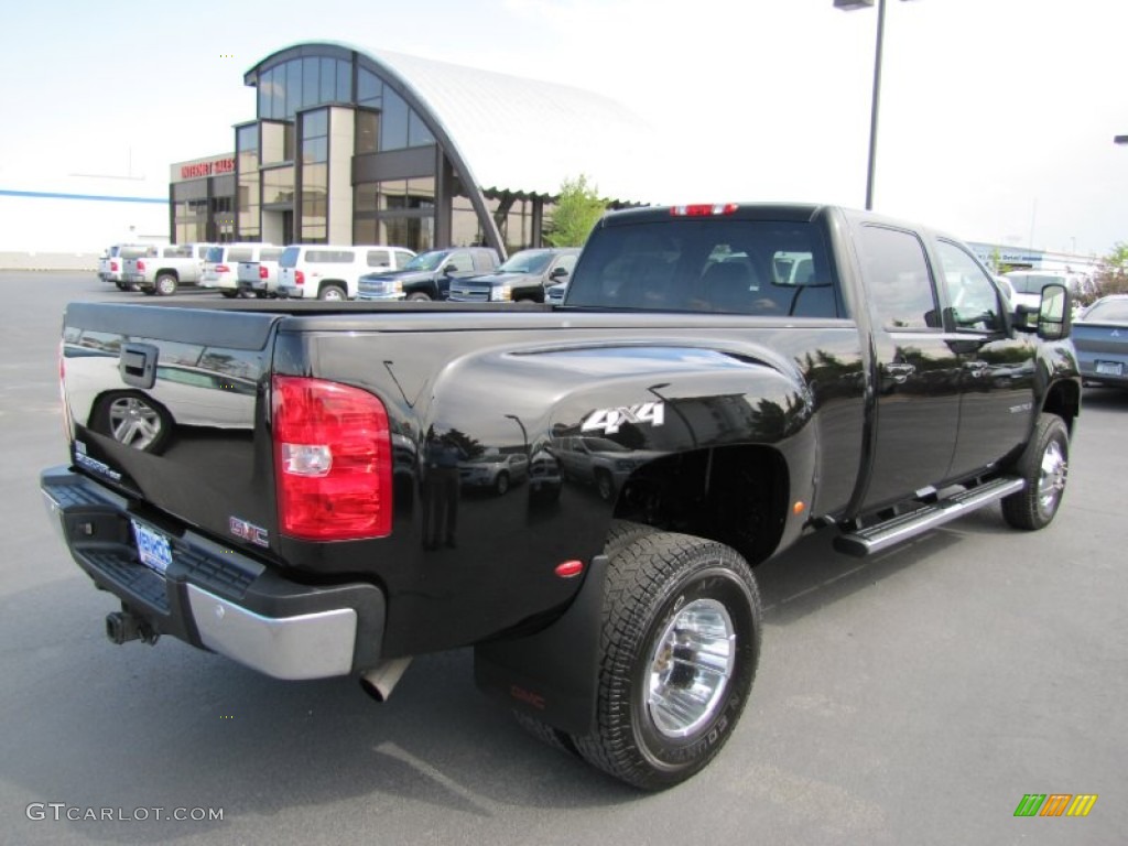 Onyx Black 2009 GMC Sierra 3500HD SLT Crew Cab 4x4 Dually Exterior Photo #68183129