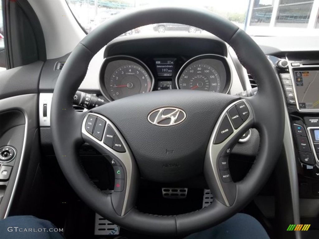 2013 Hyundai Elantra GT Black Steering Wheel Photo #68183994
