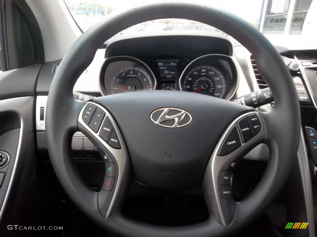 2013 Hyundai Elantra GT Black Steering Wheel Photo #68184156