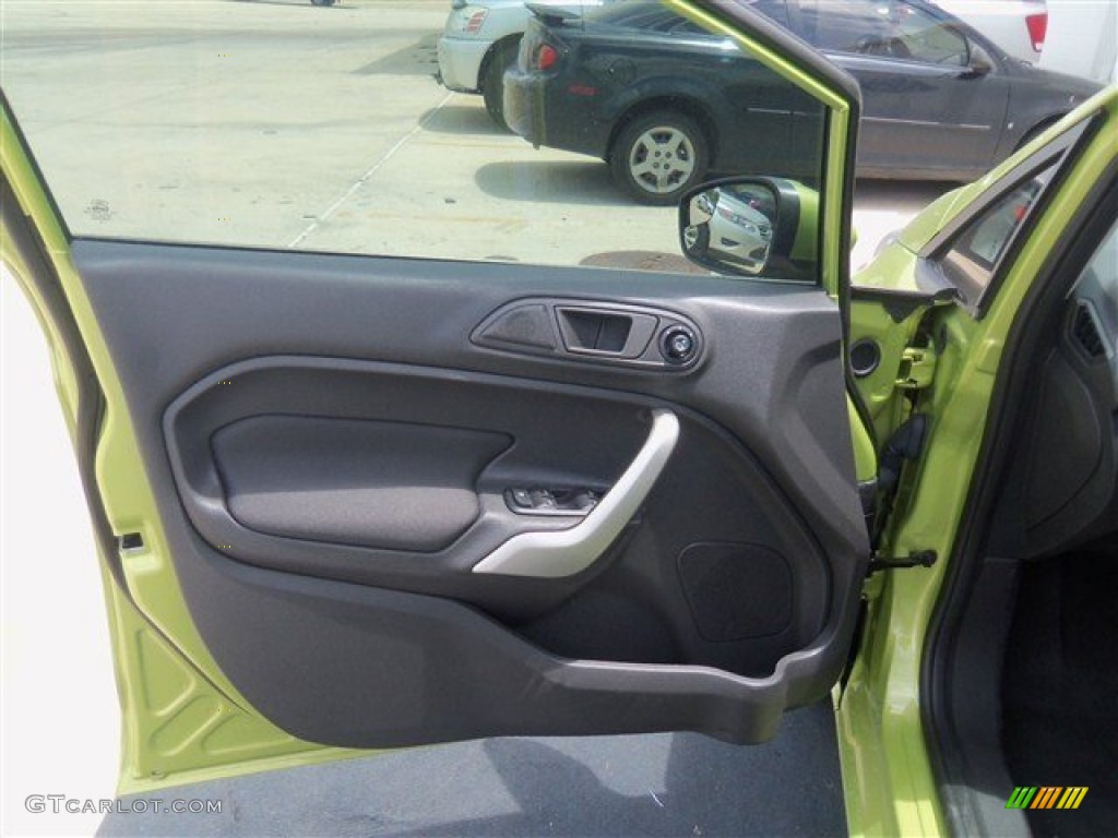 2012 Ford Fiesta SE Sedan Charcoal Black Door Panel Photo #68189409