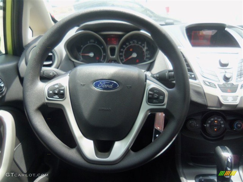 2012 Ford Fiesta SE Sedan Charcoal Black Steering Wheel Photo #68189445