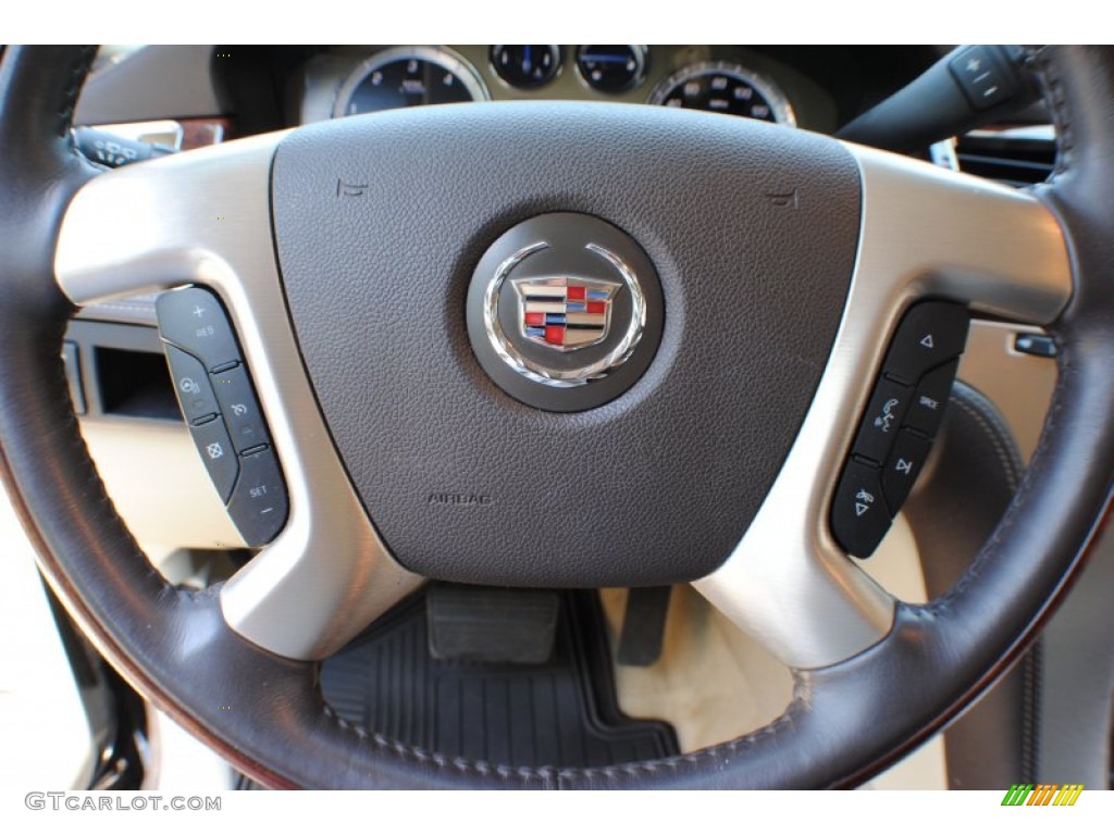 2009 Cadillac Escalade ESV Platinum AWD Cocoa/Very Light Linen Steering Wheel Photo #68193807
