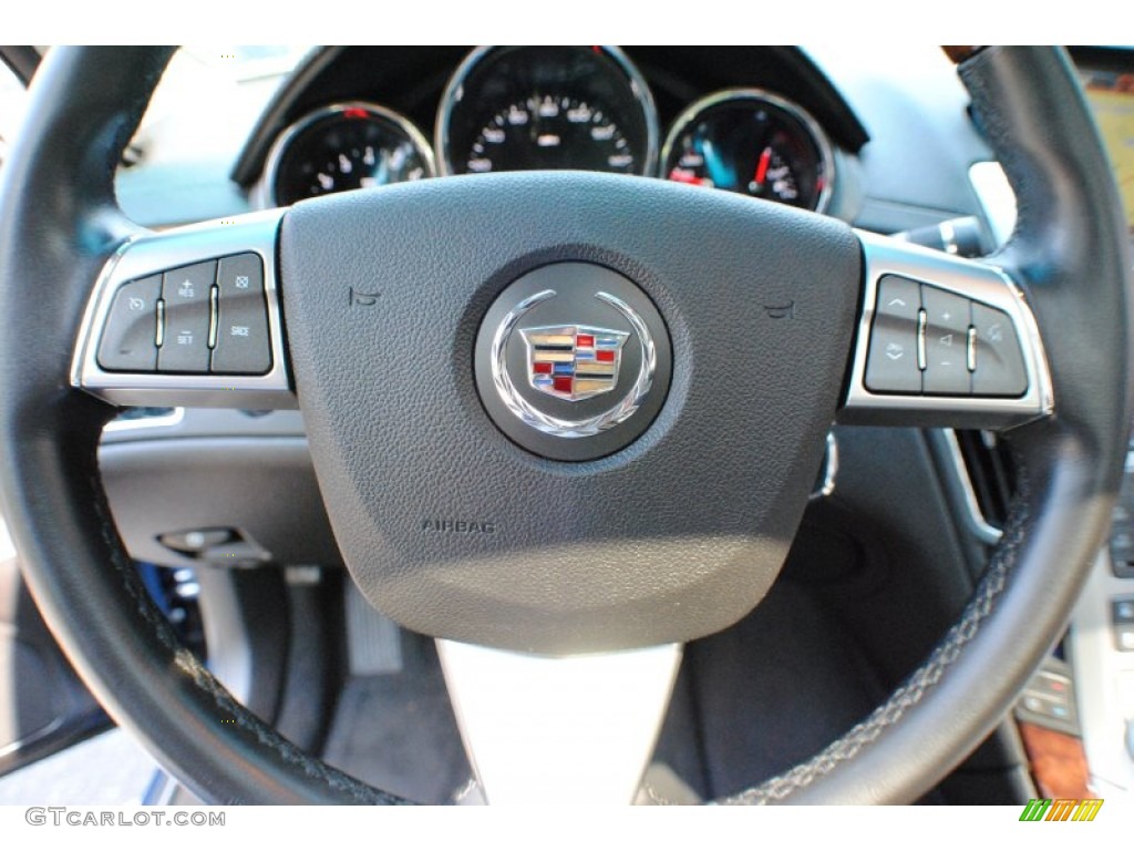 2009 Cadillac CTS 4 AWD Sedan Ebony Steering Wheel Photo #68194128