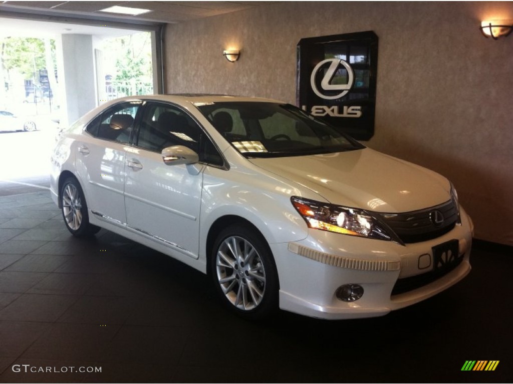 2010 HS 250h Hybrid Premium - Starfire White Pearl / Black photo #1