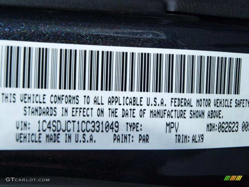 2012 Durango Color Code PAR for Maximum Steel Metallic Photo #68197059