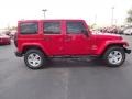 Deep Cherry Red Crystal Pearl 2012 Jeep Wrangler Unlimited Sahara 4x4 Exterior