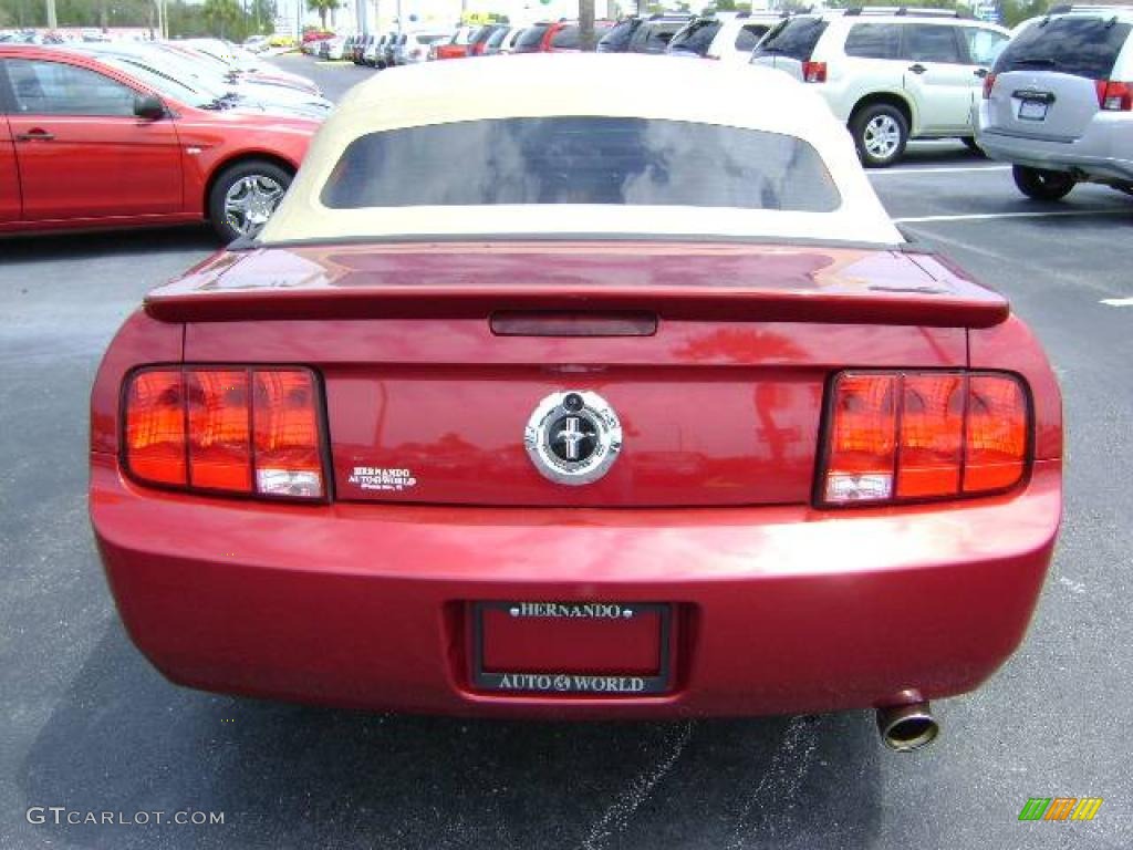 2007 Mustang V6 Deluxe Convertible - Redfire Metallic / Medium Parchment photo #4